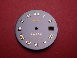 Longines Zifferblatt, Ø 26,5mm, blau mit goldfarbenen Inlays 