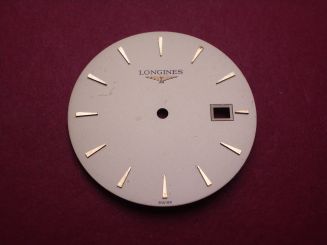 Longines Zifferblatt, Ø 28,9mm, gold mit goldfarbenen Inlays, leicht beschädigt 