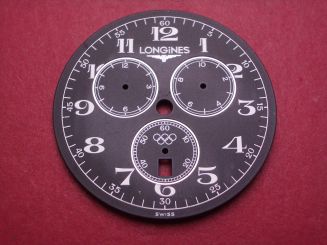 Longines Zifferblatt, Ø 36,9mm, schwarz/weiß 