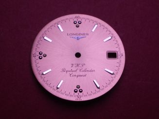 Longines Zifferblatt, Ø 28,5mm, bronze mit silberfarbenen Inlays 