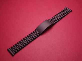 Metall-Uhren-Armband, 18mm-16mm, Länge 16cm, mit Faltschließe, schwarz 