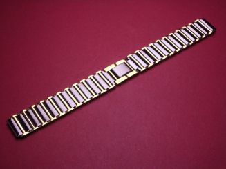 Metall-Uhren-Armband, bicolor, 19mm, Länge 18,5cm, mit Faltschließe 