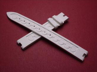 Breguet Kautschukarmband, Breite: 12mm, Zwischenbreite am Anstoß: 4mm, Längen: Lochseite 105mm & Schließenseite 65mm, weiß, ohne Schließe, 4993BN/9807ST5W922 