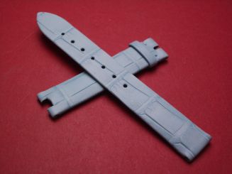 Breguet Lederarmband, Krokodil, Breite: 14mm, Zwischenbreite: ca. 4,9mm, Längen: Lochseite 105mm & Schließenseite 65mm, blau, ohne Schließe, GCU.944.RNBCM 