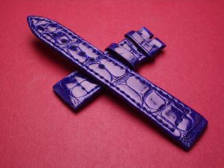 Breguet Lederarmband, Krokodil, Breite: 18mm im Verlauf auf 16mm, Längen: Lochseite 105mm & Schließenseite 60mm, blau, ohne Schließe, GCU.986.8860.RB1B 