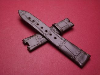 Breguet Lederarmband, Krokodil, Breite: 18mm im Verlauf auf 16mm, Zwischenbreite: 5,1mm, Längen: Lochseite 105mm & Schließenseite 65mm, braun, ohne Schließe, GCU.944.R/1.NWB 