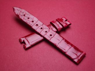 Breguet Lederarmband, Krokodil, Breite: 16mm im Verlauf auf 14mm, Zwischenbreite: 4,8mm, Längen: Lochseite 105mm & Schließenseite 65mm, rot, ohne Schließe, GCU.964.R/2.NHFB 