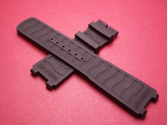 Breguet Kautschukarmband, Breite: 21mm im Verlauf auf 20mm, Zwischenbreite: 11,2mm, Längen: Lochseite 120mm & Schließenseite 75mm, schwarz, ohne Schließe, GCU.9WV.5887.U1M 