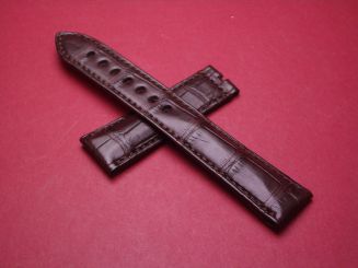 Breguet Lederarmband, Krokodil, Breite: 20mm im Verlauf auf 18mm, Längen: Lochseite 125mm & Schließenseite 65mm, braun, ohne Schließe, GCU.996.LO.AM 