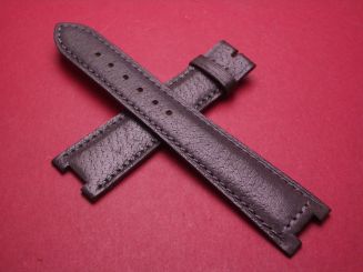 Baume & Mercier Leder-Armband, Kalb, Breite: 20mm im Verlauf auf 16mm, Zwischenbreite: 9,0mm, Längen: Lochseite 115mm & Schließenseite 75mm, Farbe: anthrazit, ohne Schließe 