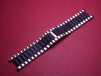 Baume & Mercier Armband, Edelstahl/Kunststoff, Breite: 24mm, Länge: 155mm, mit Faltschließe , leichte Gebrauchsspuren, MV055074 