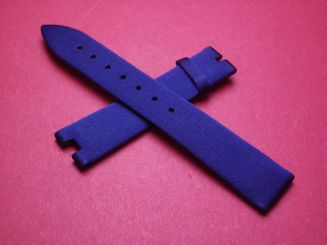 Breguet Lederarmband, mit Stoffüberzug, Breite: 16mm im Verlauf auf 14mm, Zwischenbreite: 5,1mm, Längen: Lochseite 105mm & Schließenseite 65mm, blau, ohne Schließe, GCU.864.RNNB.3 