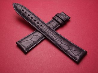 Blancpain Leder-Armband, Krokodil, Breite: 20mm im Verlauf auf 16mm, Längen: Lochseite 125mm & Schließenseite 85mm, Farbe: schwarz, ohne Schließe, JPCL3ECS20NL 