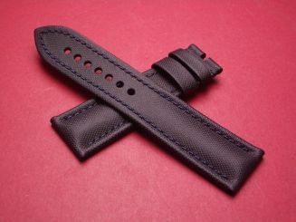 Blancpain Leder-Armband, Breite: 23mm im Verlauf auf 20mm, Längen: Lochseite 115mm & Schließenseite 75mm, Farbe: schwarz, ohne Schließe 