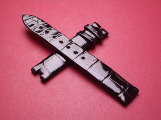Breguet Lederarmband, Krokodil, Breite: 14mm, Zwischenbreite: 5,2mm, Längen: Lochseite 105mm & Schließenseite 65mm, schwarz, ohne Schließe, GCU.944.R/1.NNB 