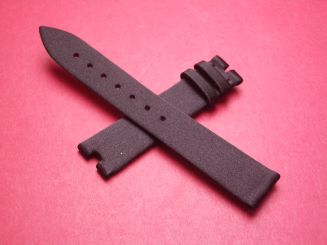 Breguet Lederarmband, mit Stoffüberzug, Breite: 16mm im Verlauf auf 14mm, Zwischenbreite: 4,5mm, Längen: Lochseite 105mm & Schließenseite 65mm, schwarz, ohne Schließe, 8918BR58864DOOD 