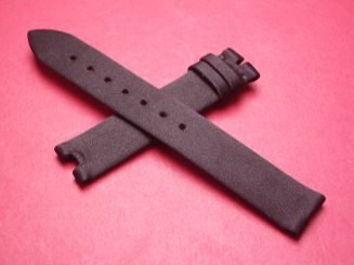 Breguet Lederarmband, mit Stoffüberzug, Breite: 14mm, Zwischenbreite: 4,9mm, Längen: Lochseite 105mm & Schließenseite 65mm, schwarz, ohne Schließe, 8928BB51844DDOD 