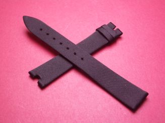 Breguet Lederarmband, mit Stoffüberzug, Breite: 16mm im Verlauf 14mm, Zwischenbreite: 5,2mm, Längen: Lochseite 115mm & Schließenseite 65mm, schwarz, ohne Schließe, GCU.864.R/2.NNB.3 