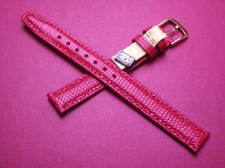 Leder-Armband, Eidechse, 12mm, Farbe: rot 