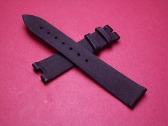 Breguet Lederarmband, mit Stoffüberzug, Breite: 16mm im Verlauf auf 14mm, Zwischenbreite: 5,0mm, Längen: Lochseite 105mm & Schließenseite 65mm, schwarz, ohne Schließe 