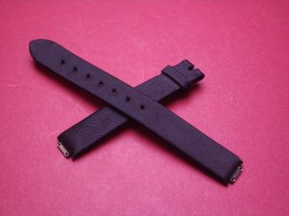 Breguet Lederarmband, mit Stoffüberzug, Breite: 12mm, Längen: Lochseite 105mm & Schließenseite 65mm, schwarz, ohne Schließe 