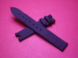 Breguet Lederarmband, mit Stoffüberzug, Breite: 14mm, Zwischenbreite: 5,2mm, Längen: Lochseite 105mm & Schließenseite 65mm, schwarz, ohne Schließe 