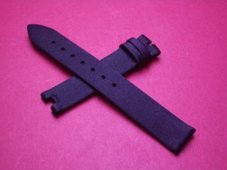 Breguet Lederarmband, mit Stoffüberzug, Breite: 14mm, Zwischenbreite: 5,5mm, Längen: Lochseite 105mm & Schließenseite 65mm, schwarz, ohne Schließe 