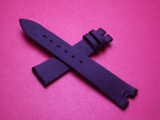 Breguet Lederarmband, mit Stoffüberzug, Breite: 17mm im Verlauf auf 14mm, Zwischenbreite: 4,9mm, Längen: Lochseite 105mm & Schließenseite 65mm, schwarz, ohne Schließe 