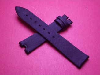 Breguet Lederarmband, mit Stoffüberzug, Breite: 16mm im Verlauf auf 14mm, Zwischenbreite: 4,8mm, Längen: Lochseite 105mm & Schließenseite 65mm, schwarz, ohne Schließe 