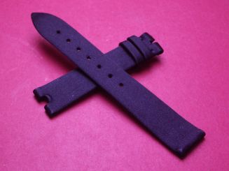 Breguet Lederarmband, mit Stoffüberzug, Breite: 16mm im Verlauf auf 14mm, Zwischenbreite: 4,8mm, Längen: Lochseite 105mm & Schließenseite 65mm, schwarz, ohne Schließe 