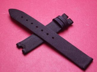 Breguet Lederarmband, mit Stoffüberzug, Breite: 14mm, Zwischenbreite: 5,0mm, Längen: Lochseite 105mm & Schließenseite 65mm, schwarz, ohne Schließe, 8928BA51844DDOD 