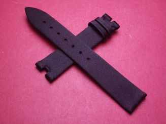 Breguet Lederarmband, mit Stoffüberzug, Breite: 16mm im Verlauf auf 14mm, Zwischenbreite: 4,9mm, Längen: Lochseite 105mm & Schließenseite 65mm, schwarz, ohne Schließe 