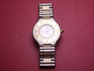 Komplette Uhr, Cartier, Referenz 901013052, Stahl/Gold, Durchmesser ca. 31,2mm, Quartz, getragen 