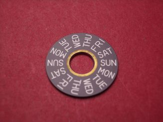 IWC Tagesscheibe, weiße Schrift auf schwarzem Grund, englisch, für Ref. IW3700, IW3701, IW3702, IW3703, IW3704, IW3705, IW3706, IW3707, IW3715, IW3717, IW3718, IW3719, IW3782, IW3786 & IW3799 