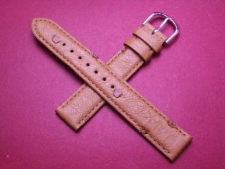 Leder-Armband, Strauß, 17mm im Verlauf auf 16mm, Farbe: cognac 