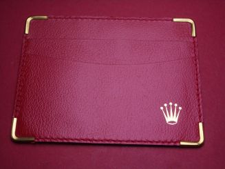 Rolex Leder-Etui, "Montres ROLEX SA Geneva Switzerland code 0101.60.05", strukturiert, rot 