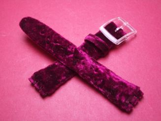 Swatch Leder-Armband, mit Stoffüberzug, 17mm, lila 