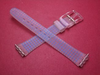 Swatch Armband, Kautschuk, 12mm, transparent/blau 