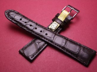 Louisiana Krokodil-Leder-Armband, 20mm im Verlauf auf 16mm Farbe: dunkel Braun 