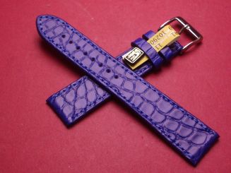 Louisiana Lederarmband, Krokodil, Breite: 18mm im Verlauf auf 16mm, Längen: 108mm & 73mm, Farbe: blau matt 