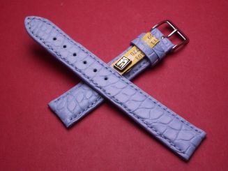 Louisiana Lederarmband, Krokodil, Breite: 19mm im Verlauf auf 16mm, Längen: 118mm & 77mm, Farbe: pastellblau matt 