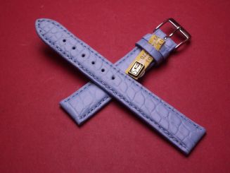 Louisiana Lederarmband, Krokodil, Breite: 18mm im Verlauf auf 16mm, Längen: 117mm & 77mm, Farbe: pastellblau matt 