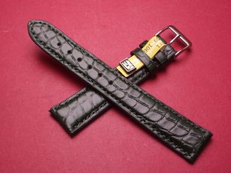 Louisiana Lederarmband, Krokodil, Breite: 19mm im Verlauf auf 16mm, Längen: 119mm & 78mm, Farbe: dunkelgrün matt 