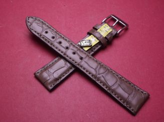 Louisiana Lederarmband, Krokodil, Breite: 20mm im Verlauf auf 16mm, Längen: 119mm & 79mm, Farbe: taupe matt 