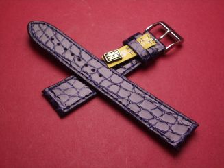 Louisiana Lederarmband, Krokodil, Breite: 18mm im Verlauf auf 16mm, Längen: 108mm & 72mm, Farbe: dunkelblau glänzend 