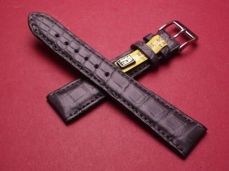 Louisiana Lederarmband, Krokodil, Breite: 20mm im Verlauf auf 16mm, Längen: 118mm & 79mm, Farbe: anthrazit matt 