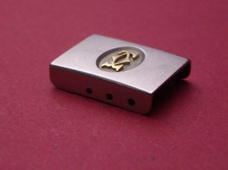 Cartier Schließblech, Stahl/Gold, 11,50mm x 15,8mm Höhe 3,6mm 