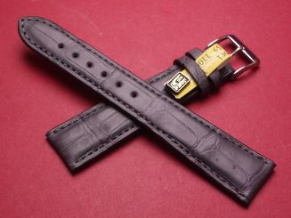 Louisiana Lederarmband, Krokodil, Breite: 20mm im Verlauf auf 16mm, Längen: 118mm & 79mm, Farbe: dunkelgrau matt 