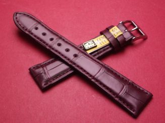 Louisiana Lederarmband, Krokodil, Breite: 20mm im Verlauf auf 16mm, Längen: 118mm & 79mm, Farbe: burgunderrot matt 