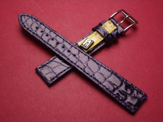 Louisiana Lederarmband, Krokodil, Breite: 16mm im Verlauf auf 14mm, Längen: 108mm & 71mm, Farbe: dunkelblau glänzend 
